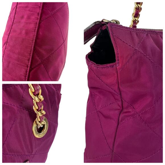 Prada Nylon Stitched Chain Shoulder Bag - Picture 7 of 7